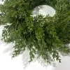 Nueva Corona Navideña Artificial de Pino y Ciprés Transfronteriza, Agujas de Pino Artificiales y Plantas Verdes, Decoraciones Navideñas para Ventanas, Colgantes para Puertas de Casa