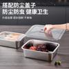 Nuevo Recipiente Rectangular de Acero Inoxidable con Tapa Transparente Plato Cuadrado Caja para Helado Comercial 304 Recipiente para Porciones Fondo Plano Recipiente Cuadrado