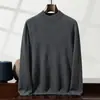 Novedad Otoño e Invierno 2025 Suéter de Cachemir para Hombre de Doble Cuello de Cuello Alto Cálido Prenda Base de Punto Punto para Negocios Casual