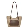Bolso de hombro cruzado europeo y americano con bloques de color, gran capacidad, nuevo de moda 2026, versátil, elegante, simple, de alta apariencia, tote