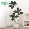 Árbol de CauchoPlanta Verde Artificial Grande para Sala de Estar, Decoración de Pie Junto al Mueble de TV, Planta Falsa, Lujo Ligero de Alta Gama