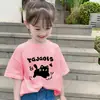 Ropa de Verano 100% Algodón Puro para Niños 2026 Nuevo Estilo Camiseta de Algodón Puro para Niñas Manga Corta Moda Camiseta de Media Manga