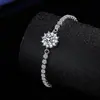 Pulseira Girassol de Moissanita Vendida Quente em Transmissão Ao Vivo Japonesa e Coreana Pulseira de Diamante de Dois Quilates Feminina Fabricante de Fonte de Puxar Atacado