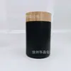 Elegante Botella de Vidrio Negra Pintada en Spray con un Diámetro de 57 mm, en Stock, con Tapa de Bambú, Disponible en Varias Capacidades, Botella Cápsula, Botella de Aceite de Sésamo