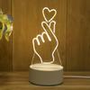 Lámpara de mesa acrílica con luz nocturna 3D con control de voz inteligente, táctil, LED de tres colores, regalo creativo