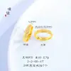 Anillo de gran calidad con gran retención de color, chapado en oro real brillante de 24 quilates, con patrón de flash de joyería CNC, para novia, sensación de alta calidad