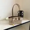Estilo Coreano Bolso Nuevo para Mujer 2026 Viaje al Trabajo Diseño de Nicho Personalidad Casual Hombro Único Gran Capacidad Bolso Tote Tejido de Paja