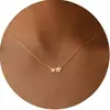 Collar Transfronterizo Europeo y Americano con Temática Oceánica con Corazón de Cobre en Forma de Luna, Estrella de Mar, Moño, Copo de Nieve, Cruz, Colgante de Softbol, Joyería para Mujer