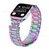 Para Aapplewatch Crown Diamond Three Beads Aço Inoxidável Metal Smart Watch Band Nova Apple Watch Band