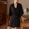 Camisón de satén con lazo, lencería de malla transparente, pijama sexy, falda, medianoche 5375