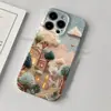 Bordado Sintético Cidade de Conto de Fadas Maçã 17pro Capa Protetora iPhone 18 Película Duas em Uma Capa de Telefone de Alto Valor