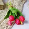 Venta especial: Flores Tulipanes Artificiales de Plástico Blando de 5 Ramas para Decoración del Hogar, Accesorios de Fotografía y Arreglos de Boda