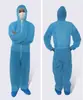 Ropa Protectora Desechable No Tejida A Prueba de Aceite Impermeable A Prueba de Polvo Adhesivo Membrana Transpirable Prevención de Epidemias de Cría Mono con Capucha en stock