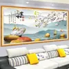 Pared de fondo de sofá de sala de estar pintura decorativa pegatina de pared autoadhesiva pintura de paisaje 3D mural de papel tapiz para el hogar armonía y prosperidad