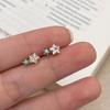 Aretes Dulces Coreanos Versátiles de Alta Gama Lindos Pendientes Elegantes Elegantes con Colgante de Estrella Pequeños de Gota de Aceite Joyería para las Orejas
