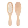 Platinum Fly Uso Doméstico Alisamento de Cabelo Compacto Pente com Almofada de Madeira Cuidados com o Cabelo Mini Escova de Cabelo Portátil Comb Oval de Madeira Sólida