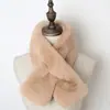 Bufanda de Cuello Gruesa de Felpa Color Sólido Cruzada Versátil Versión Coreana para Hombres y Mujeres Línea Fresca Venta al por Mayor Bufanda de Otoño e Invierno