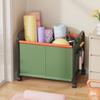 Estante de almacenamiento con carrito, cesta de almacenamiento para juguetes y artículos diversos, estante de almacenamiento para sala de estar, carrito portátil multifuncional de gran capacidad