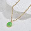 Collar Ojo del Diablo de acero de titanio estilo retro ins europeo y americano oro 14K diseño nicho femenino cadena de clavícula simple al por mayor