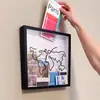 Caja de Almacenamiento para Boletos de Viaje, Caja de Almacenamiento de Boletos, Marco de Fotos para Registro de Viaje, Colección de Postales, Caja de Almacenamiento con Marco de Fotos Conmemorativo