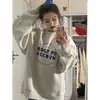 Sudadera Redonda Estilo Retro Americano para Mujer, Primavera y Otoño 2025, Marca de Moda Oversize High Street, Forro Polar, Top sin Capucha para Invierno