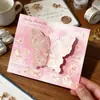Tarjeta de felicitación para el Día del Maestro regalo hecho a mano DIY mariposa 3D tarjeta postal de bendición de agradecimiento tarjeta de mensaje creativo de dibujos animados