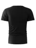 Camiseta Nueva de Verano para Hombre Transfronteriza Amazon Moda Casual Deportiva Combinación de Colores Cuello Redondo Top Básico de Manga Corta