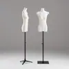 Mannequin Feminino de Meio Corpo com Cobertura de Tecido, Novo Suporte de Exibição com Mãos Móveis para Vitrine de Loja de Roupas