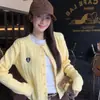Suéter de cárdigan rosa para mujer, prenda exterior de punto de alta gama estilo coreano 2026 nuevo otoño e invierno, top de primavera
