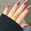 Anillo de Serpiente Dorado de Nuevo Estilo, Grueso, Imitación Oro, Moda para Mujer, Lujo Ligero, Temperamento Único, Atrae Riqueza y Buena Suerte, Accesorio