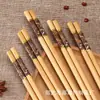 Palillos de Bambú con Estampado de Mármol, Palillos de Cinco Colores para Uso Doméstico, Una Persona, Un Palillo, A Prueba de Moho, Palillos de Bambú Natural para Catering, Palillos Ecológicos
