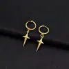 Pendientes de acero de titanio estilo neutro simple, acero inoxidable, estrella de cuatro puntas, cruz tridimensional, estrella, clip para oreja sin perforación, hip-hop, punk