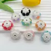 Nova camélia luminosa borda de pérola flor de argila macia bola de flor furo reto contas DIY corrente de celular acessórios de caneta com contas
