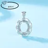 Explosiones de Sonido al Agitar Colgante Ovalado de Oro Blanco Completamente Diamantado Colgante Vacío Colgante de Cobre Colgante Diy Incrustado con Diamante Huizi Fideos de Huevo 925