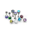 Pendientes de Titanio Incrustados con Zirconia 5A F136 Joyería para Piercings de Aleación de Titanio G23 con Taza de Taladro Cilíndrico Piercing de Lengua Piercing de Labio Piercing de Hélice Auricular