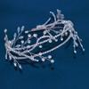 Diadema de doble hilera europea y americana, tocado hecho a mano, vestido de novia, accesorios para el cabello con foto, corona de cristal con diamantes de imitación DZ119