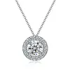Xiaohongshu Kuaishou Douyin Influenciador Live Colar Banhado a Prata Pedra de Alto Carbono Diamante Quadrado Gota Forma de Pera Pingente Feminino Atacado