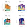 Original Wenchuang Shanghai Scenic Spots Medalhão Comemorativo Edifício Wukang Yuyuan Bund Oriental Pearl Alloy Tingling Needle Badge