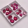 5 # Rubí Fondo Plano Superficie Lisa Forma de Lágrima Forma de Pera Roja Fondo Plano Cabujón Liso Piedra Suelta para Montura de Anillo