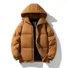 Chaqueta de algodón europea personalizable, talla grande para hombre, color liso de invierno, corte holgado, con capucha, abrigo de algodón engrosado, chaqueta acolchada