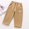 Calça Casual com Estampa de Letras para Meninos Calças Infantis Primavera e Outono Transfronteiriça para Crianças Pequenas Bebê Calças Longas de Outono Calça Única para Meninos Tendência