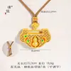 Puzuo Cor Forte Conserva Cor Dourado Areia Antiga Acessórios DIY Cabaza da Bênção Pingente Cadeado de Segurança Nova Chinoiserie Colar Cadeado da Longevidade