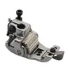 5.6 Calcador de Rolo com Linha de Agulha para Máquina de Costura Overlock de Três Agulhas e Cinco Fios, Calcador de Roda Dupla com Pressionador de Borda Ajustável, Transfronteiriço