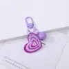 Chaveiro Pingente Sino Coração Acrílico Colorido com Glitter Acessório para Bolsa de Presente DIY Decoração