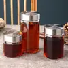 Frasco Sellado de Vidrio de Borosilicato Alto con Sello de Acero Inoxidable, Hermético, con Escala, Portátil, Específicamente para Miel, Modelo Nuevo para Cocina y Viajes