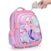 Mochila Escolar Transfronteiriça 3D Casca Dura Couro Concavo-Convexo Aluno do Ensino Fundamental Mochila de Rodinhas 5-12 Anos Desenho Animado Conjunto de Três Peças Mochila