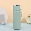 Taza serie de colores dopamina, taza térmica de acero inoxidable 304, taza de agua deportiva portátil con asa, tapa de resorte, taza de té para estudiantes