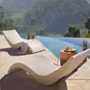 Cama Externa Jardim Varanda Cadeira Sofá de Rattan Cadeira de Descanso em Forma de S ao Ar Livre Pátio Piscina Cama de Praia