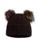 Chapéu de Lã Trançado Simples da Moda Outono Inverno Novo para Adultos com Duplo Pompom Quente à Prova de Vento para Uso Externo