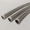 Tubo trenzado de acero inoxidable antiestático con teflón, Tubo de politetrafluoroetileno, Manguera corrugada de PTFE resistente a altas temperaturas
